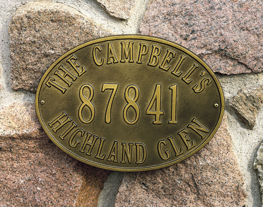 Hawthorne Oval Wall Address Plaque (Standard Size) 