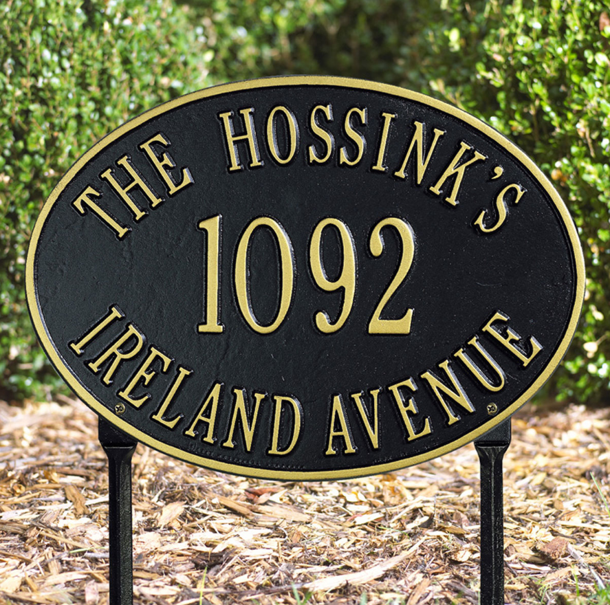 Hawthorne Oval Lawn Address Plaque (Standard Size) 