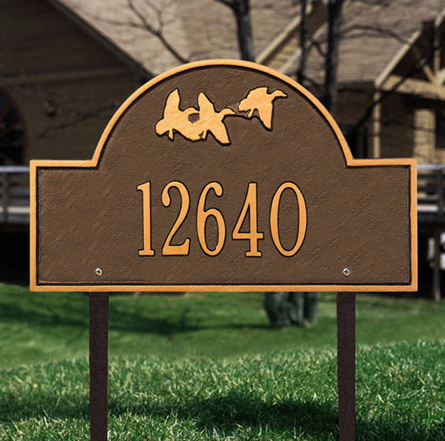 Flying Duck Arch Lawn Address Plaque 