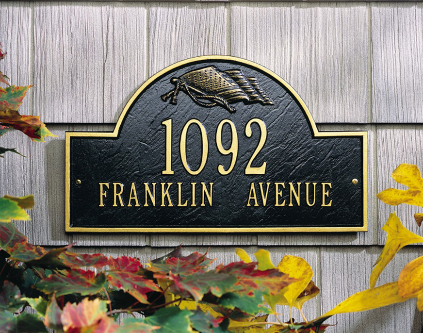 Flag Arch Wall Address Plaque 