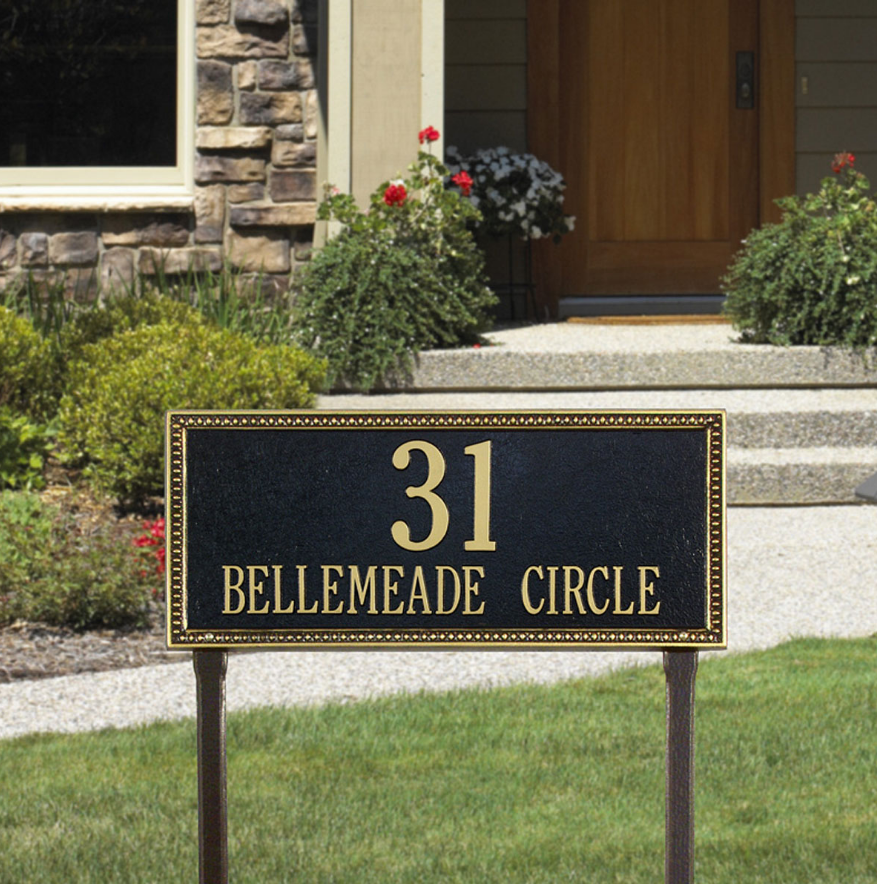 Egg & Dart Lawn Address Plaque (Estate Size) 