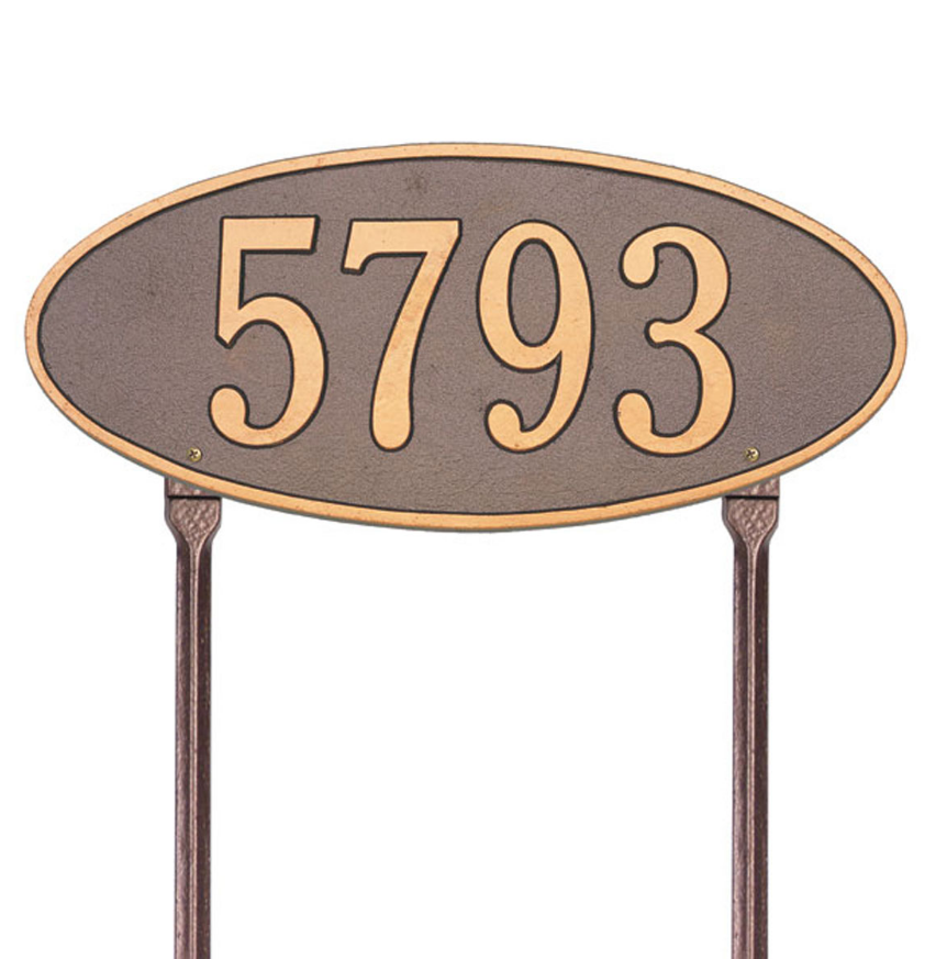 Madison Oval Lawn Address Plaque (Standard Size) 