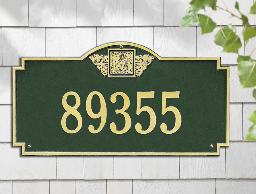 Monogram Wall Address Plaque (Estate Size) 