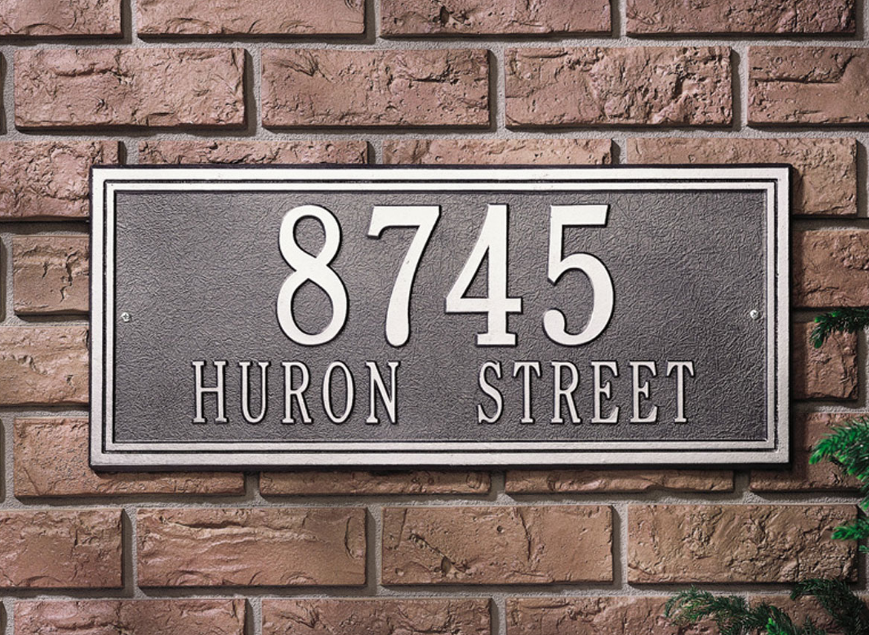 Double Line Wall Address Plaque (Estate Size) 