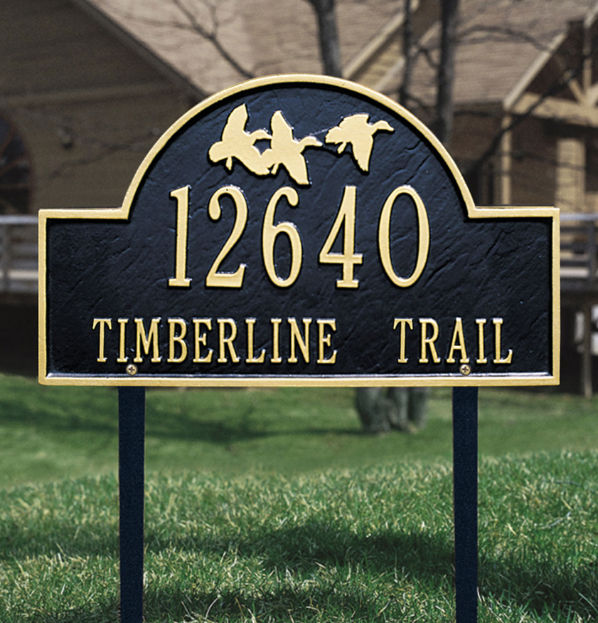 Flying Duck Arch Lawn Address Plaque 