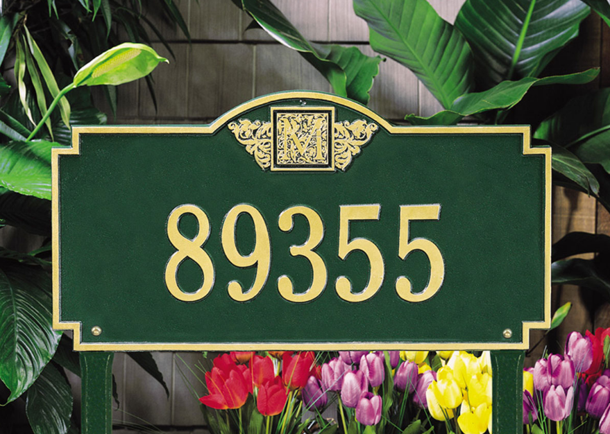 Monogram Lawn Address Plaque (Estate Size) 