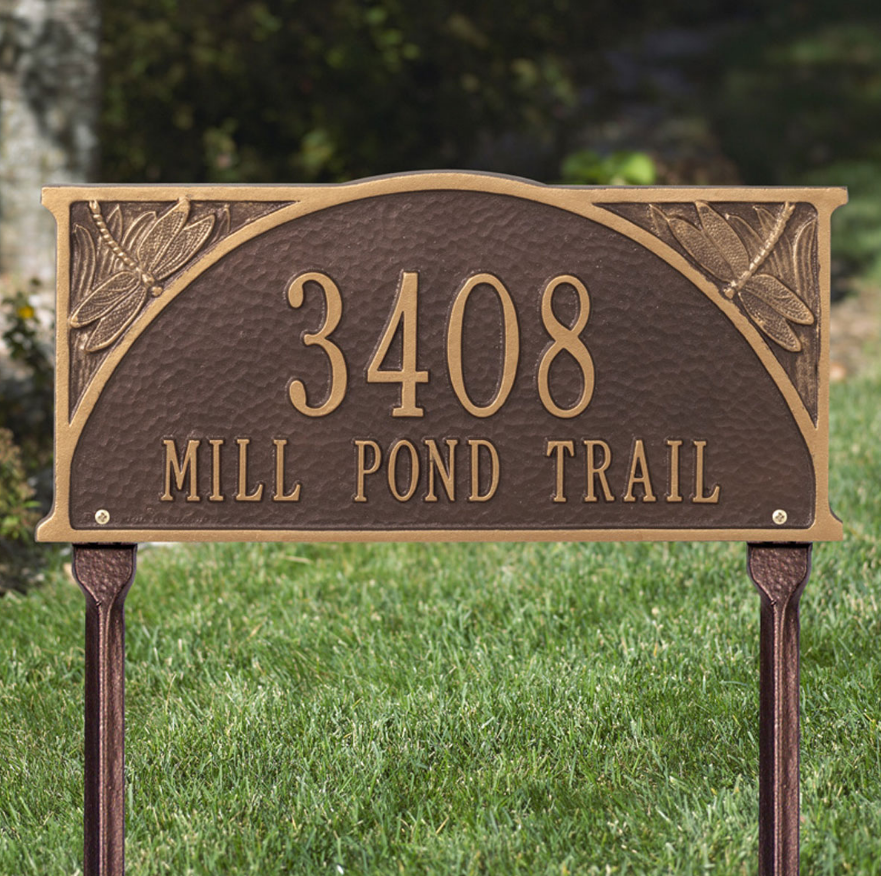 Dragonfly Lawn Address Plaque 