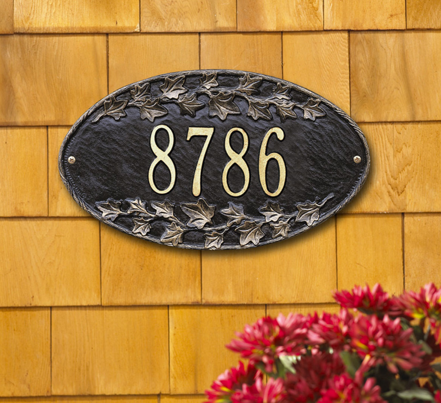 Ivy Oval Wall Address Plaque 