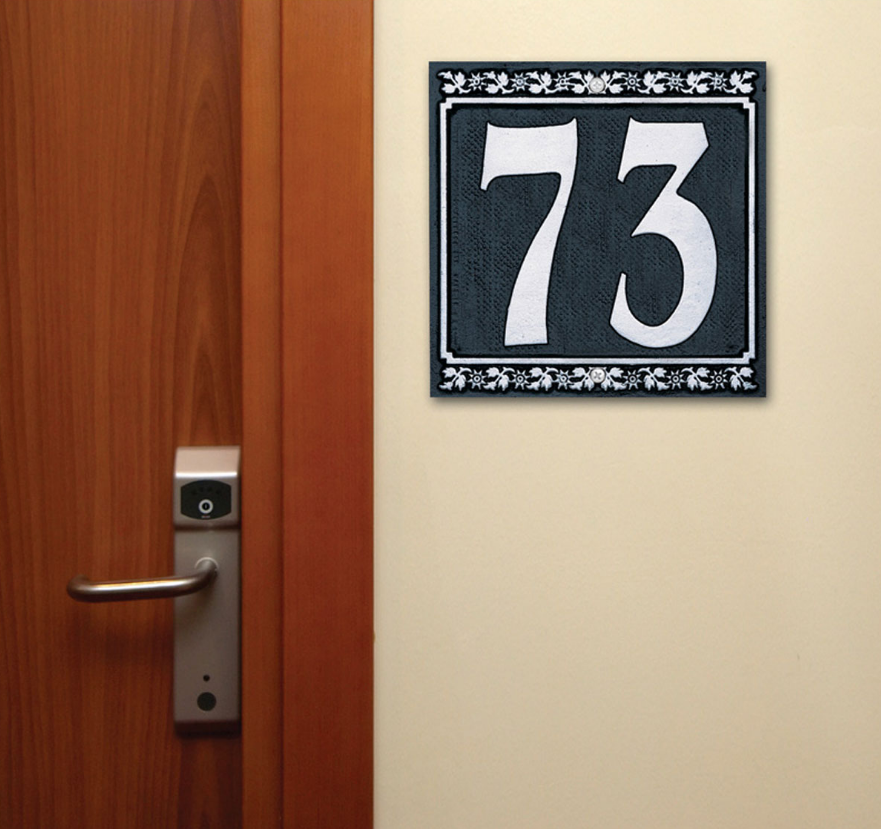 Dresden Two Number Wall Address Plaque 