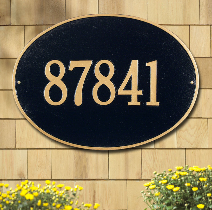 Hawthorne Oval Wall Address Plaque (Estate Size) 