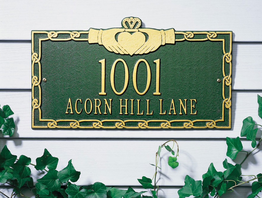 Claddagh Wall Address Plaque 