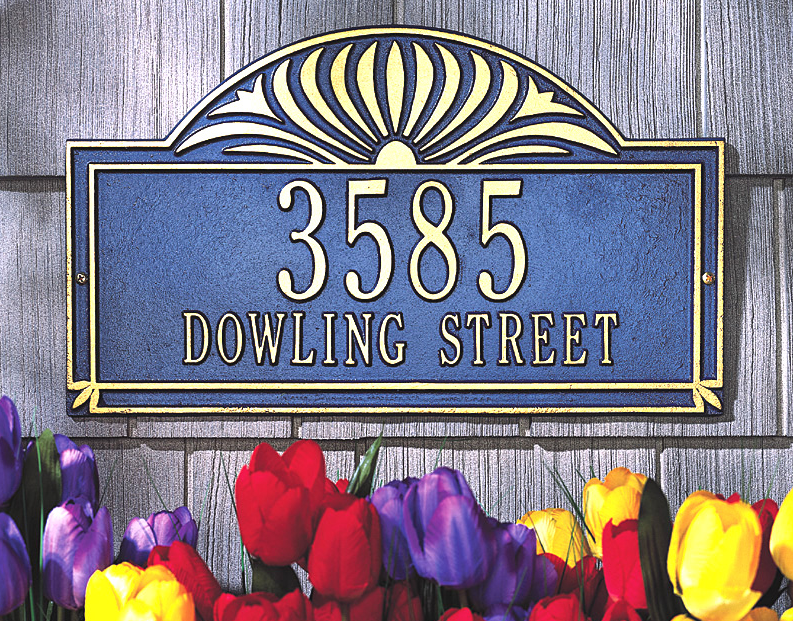 Sunburst Wall Address Plaque (Estate Size) 