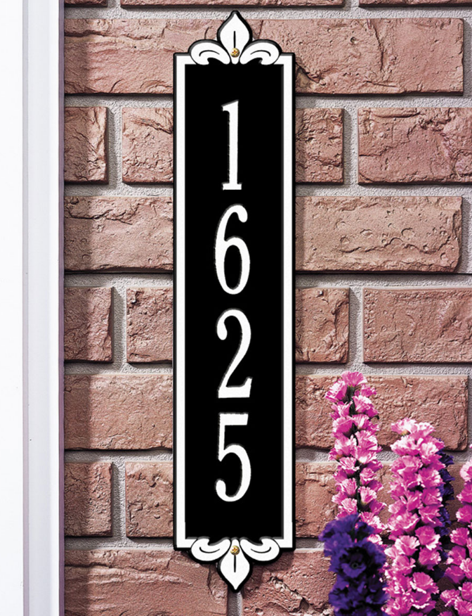 Lyon Vertical Wall Address Plaque (Standard Size) 