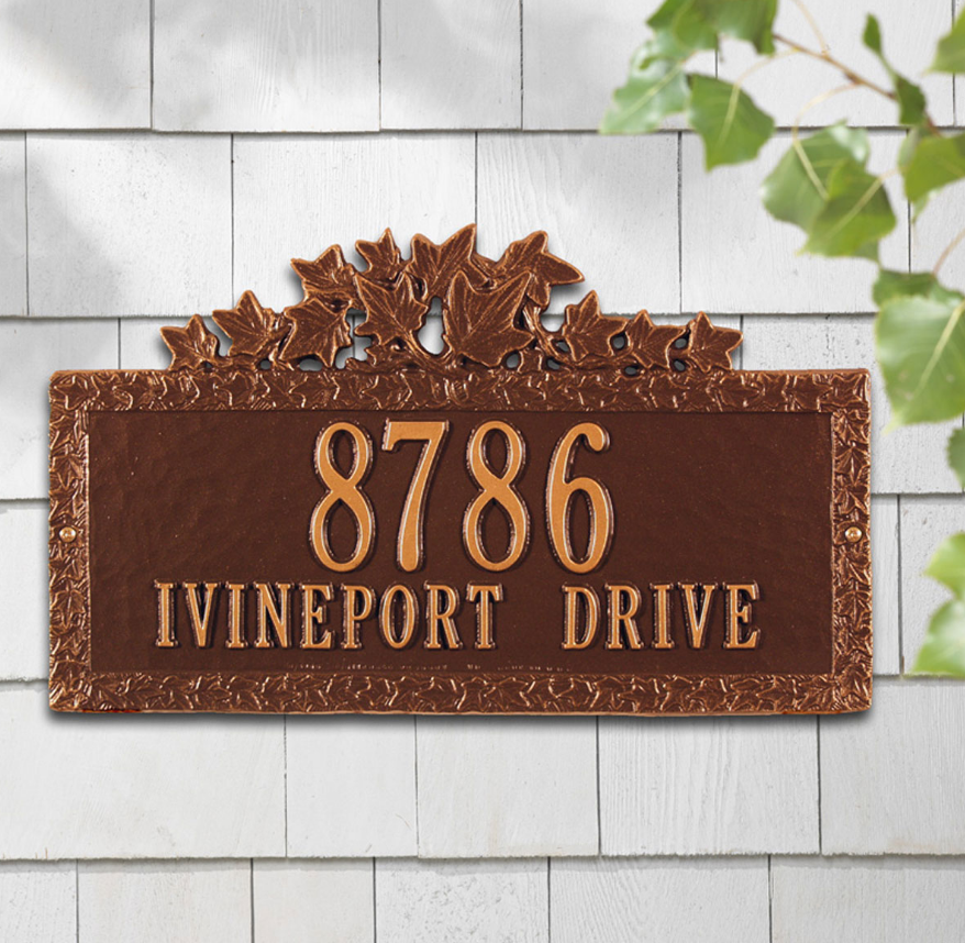Ivy Wall Address Plaque (Standard Size) 