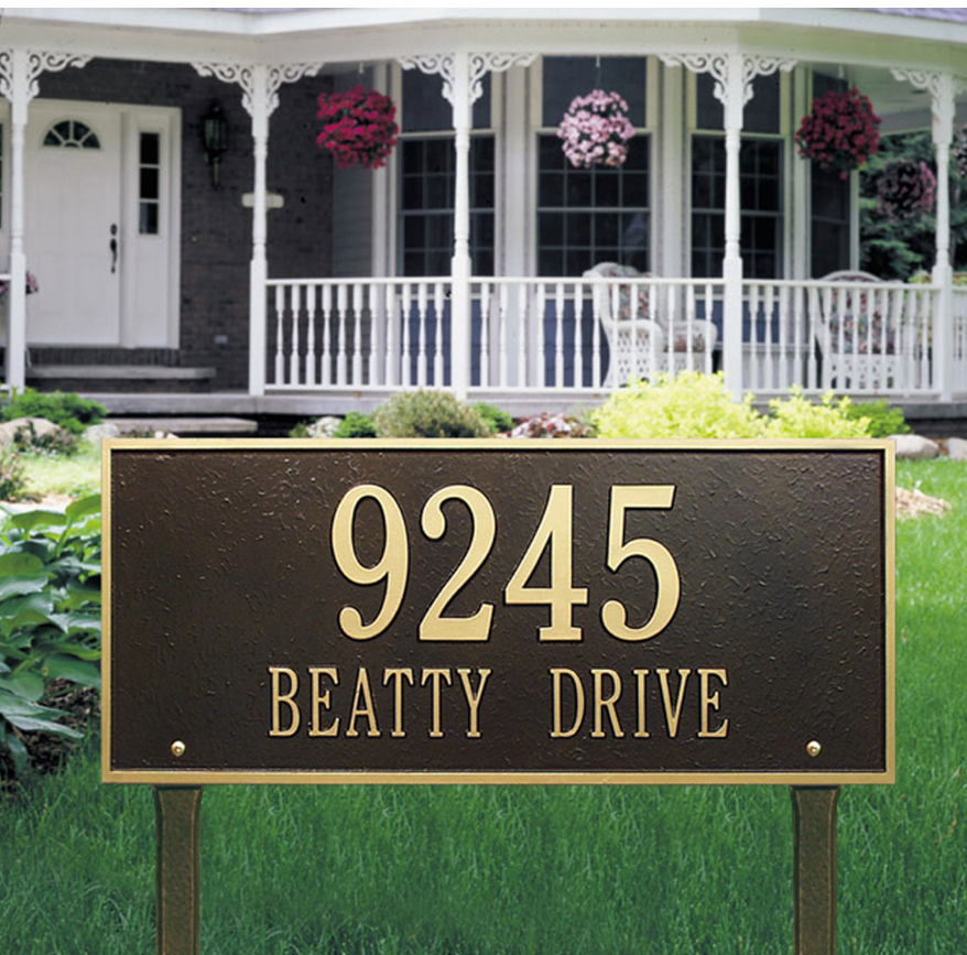 Hartford Lawn Address Plaque (Estate Size) 