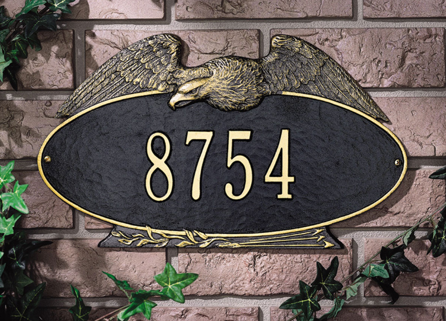 Eagle Oval Wall Address Plaque 