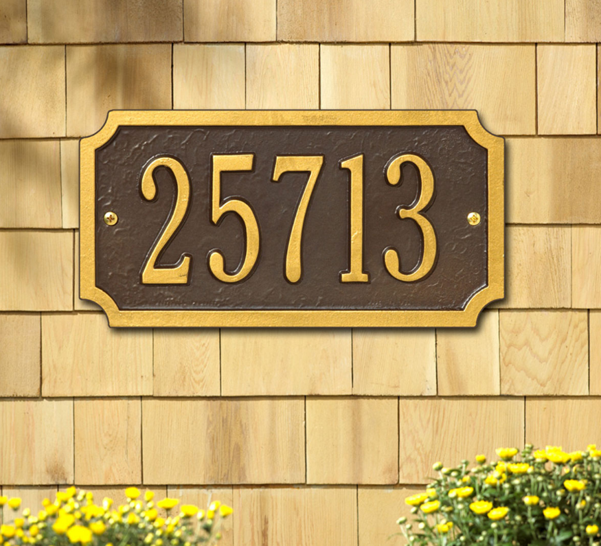 Cut Corner Wall Address Plaque 