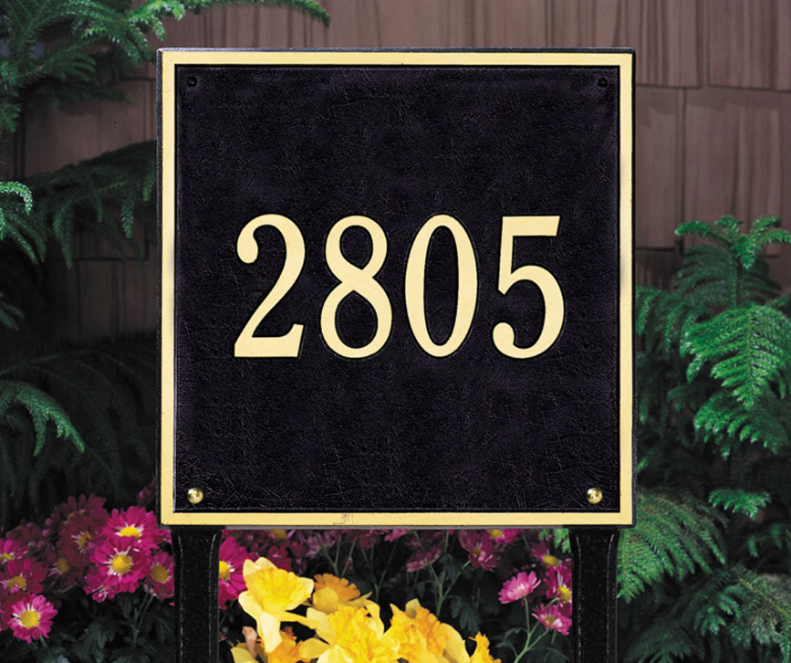 15" Square Lawn Address Plaque 