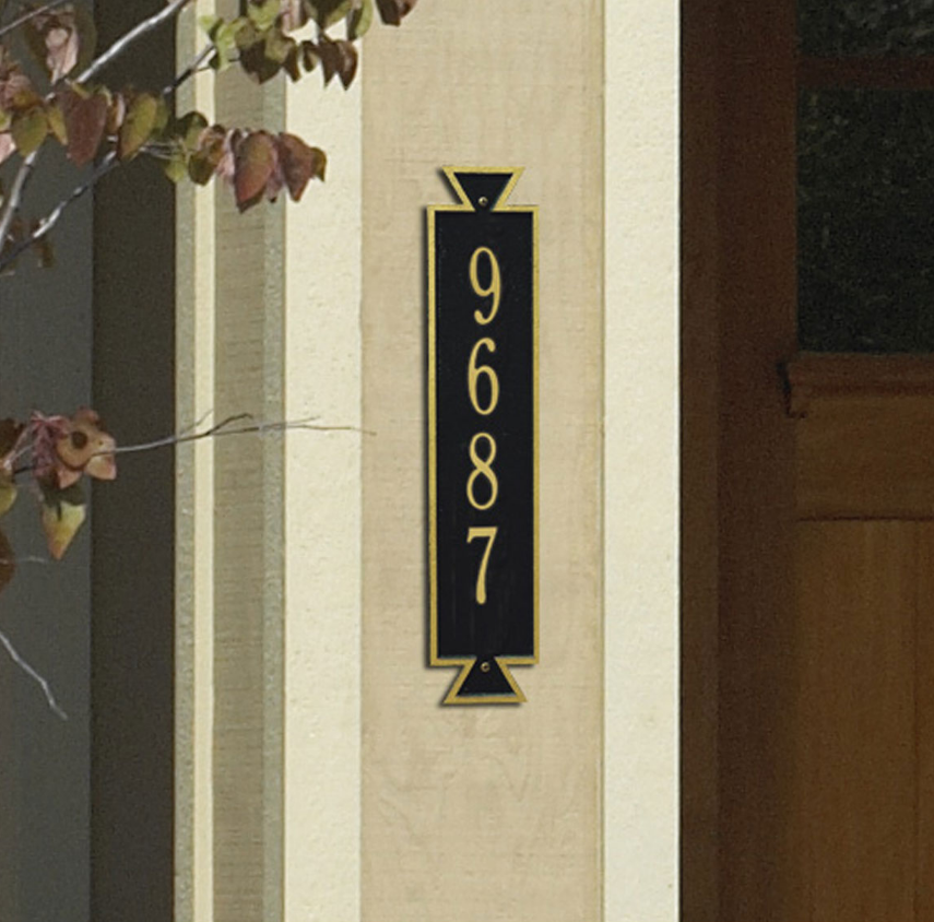 Exeter Vertical Wall Address Plaque 