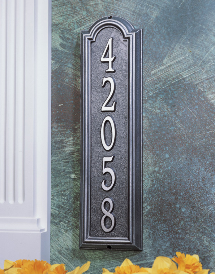 Manchester Vertical Wall Address Plaque (Standard Size) 