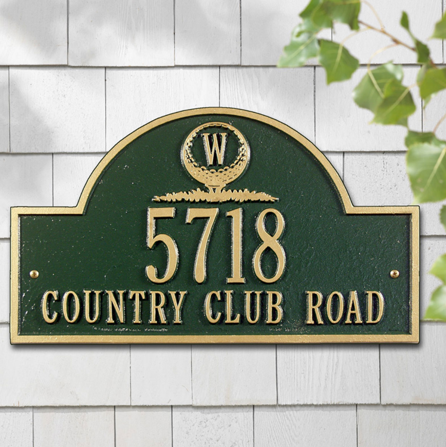 Monogram Golf Arch Wall Address Plaque 