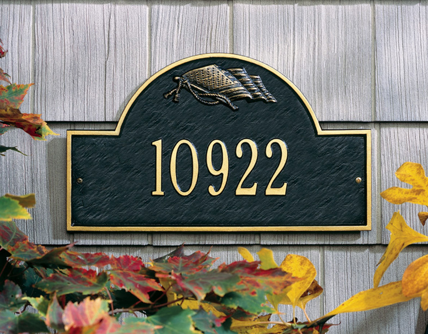 Flag Arch Wall Address Plaque 