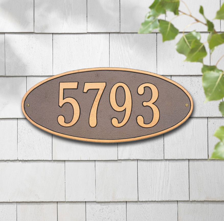 Madison Oval Wall Address Plaque (Standard Size) 