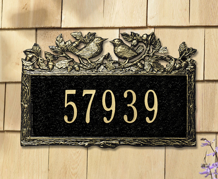 Woodland Wren Wall Address Plaque 