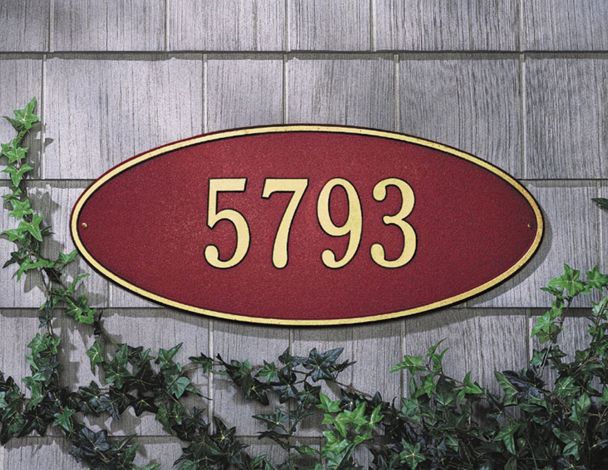 Madison Oval Wall Address Plaque (Estate Size) 