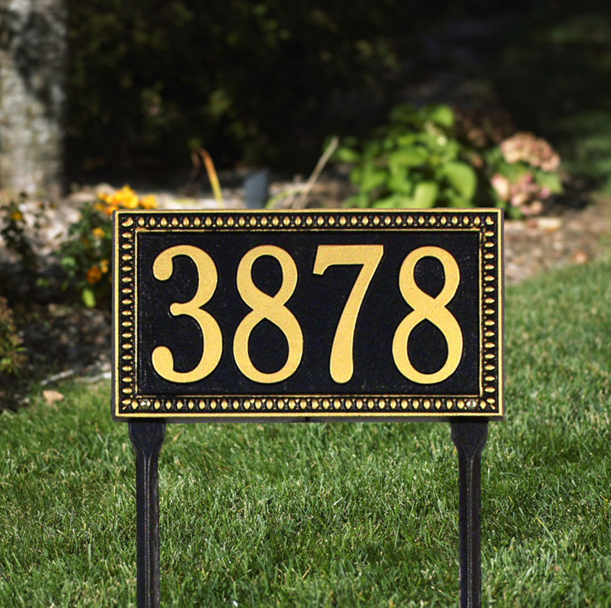 Egg & Dart Lawn Address Plaque (Standard Size) 