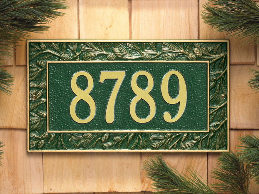 Pinecone Wall Address Plaque 