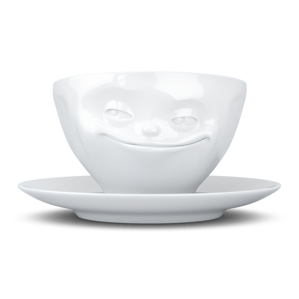 TASSEN Grinning Coffee Cup & Saucer