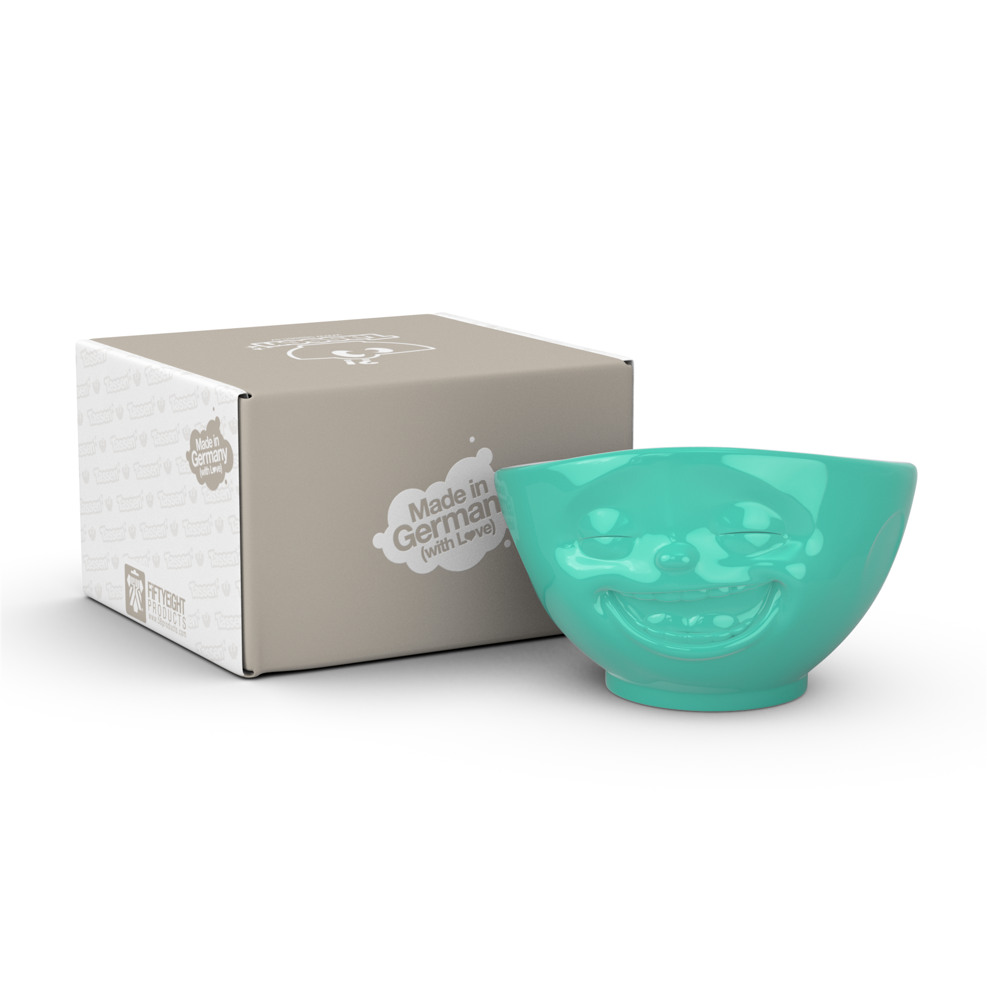 Laughing Face - Mint Green 16 oz. Bowl