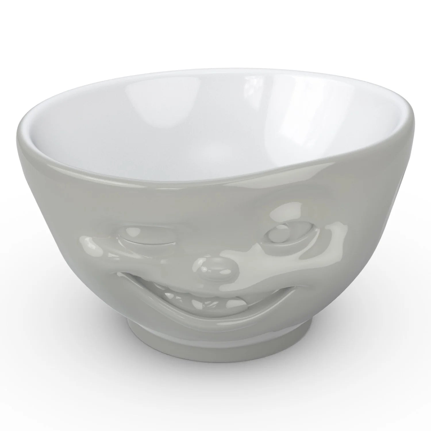 Winking Face - Grey 16 oz. Bowl