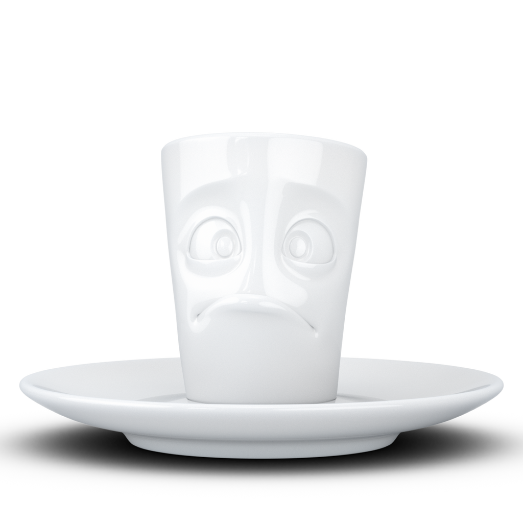 Espresso Cup and Saucer - Baffled Face